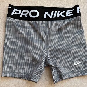 Nike Black and White Striped Shorts